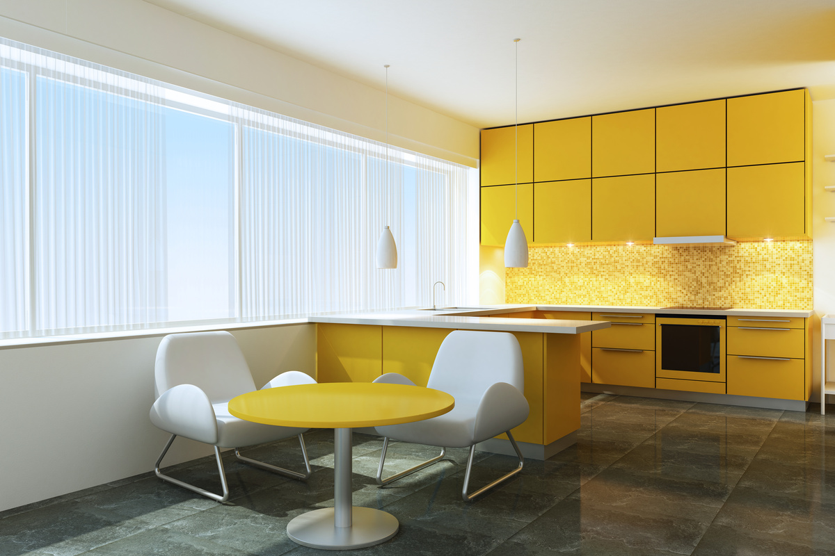 Yellow Minimalist Kitchen